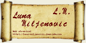 Luna Miljenović vizit kartica